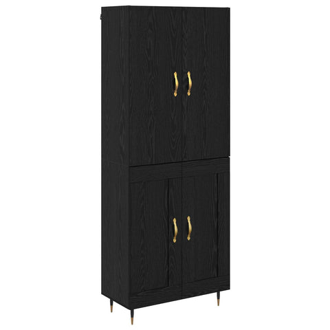 vidaXL Highboard Black Oak 69.5 x 34 x 180 cm Engineered Wood