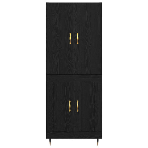 vidaXL Highboard Black Oak 69.5 x 34 x 180 cm Engineered Wood