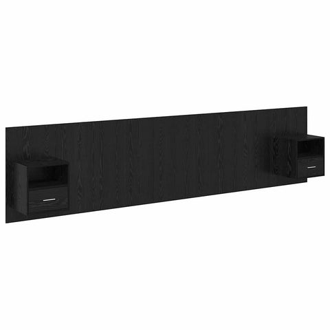 vidaXL Headboard with Cabinet with Drawer Black Oak 337 x 32.5 x 80 cm