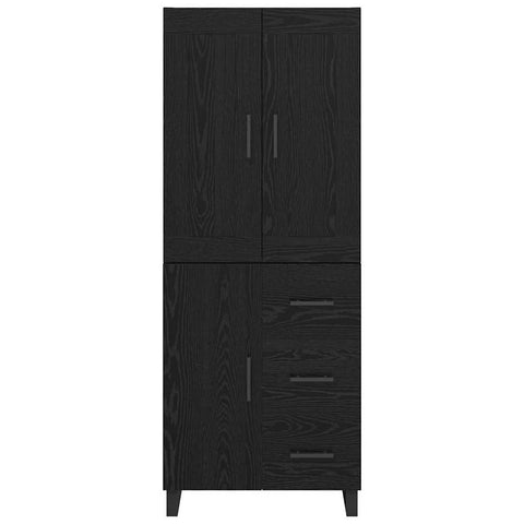 vidaXL Highboard Wall-mounted 2 pcs Black Oak Engineered Wood