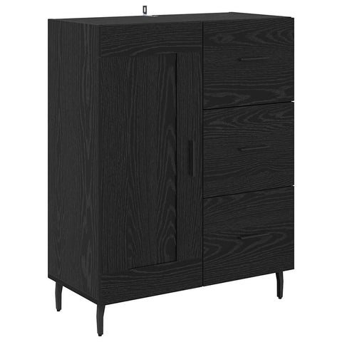 vidaXL Highboard 2 pcs Black Oak 69.5 x 34 x 180 cm Engineered Wood