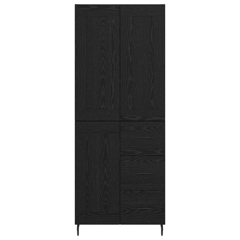 vidaXL Highboard 2 pcs Black Oak 69.5 x 34 x 180 cm Engineered Wood