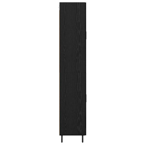 vidaXL Highboard 2 pcs Black Oak 69.5 x 34 x 180 cm Engineered Wood