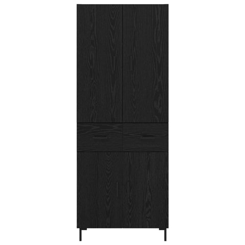 vidaXL Highboard Black Oak 69.5 x 34 x 180 cm Engineered Wood