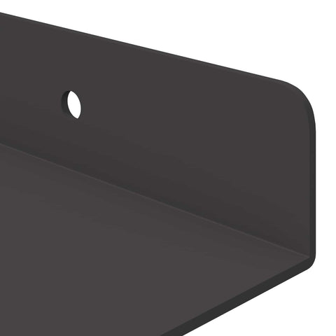 vidaXL Wall Shelf with Shelf Wall-mounted 2 pcs Black 40 x 9 x 2.5 cm