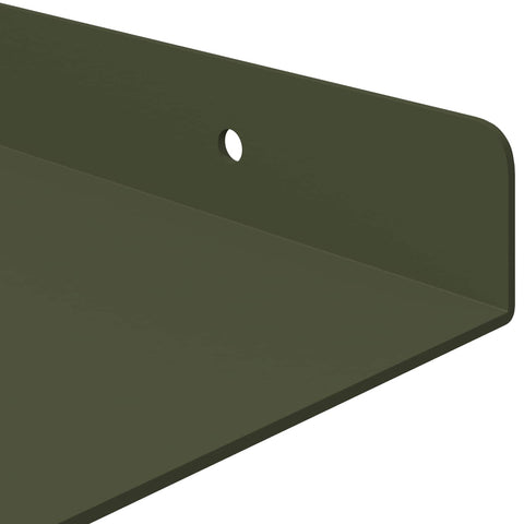 vidaXL Floating Shelf Wall-mounted 2 pcs Olive Green 60 x 18 x 2.5 cm
