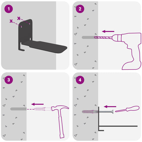 vidaXL Invisible Floating Shelf 4 pcs Black 6 x 11 x 6.5 cm Metal