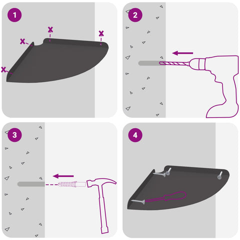 vidaXL Wall Shelf with Shelf with Storage 2 pcs Black 30 x 30 x 2.3 cm