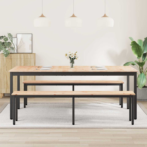 vidaXL Dining Table Natural 200 x 100 x 75 cm Solid Pine Wood