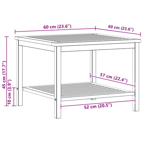 vidaXL Side Table Oil Natural 60 x 60 x 45 cm Solid Acacia Wood