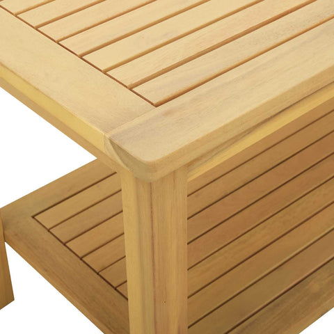 vidaXL Side Table Oil Natural 90 x 50 x 45 cm Solid Acacia Wood