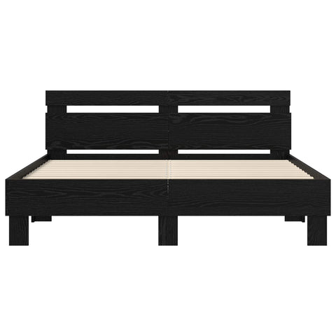 vidaXL Bed Frame with Headboard Black Oak 120 x 200 cm Engineered Wood