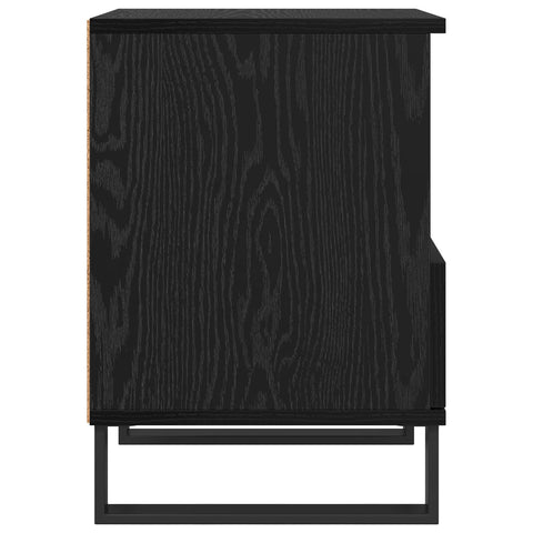vidaXL Bed Cabinet Black Oak 40 x 35 x 50 cm Engineered Wood