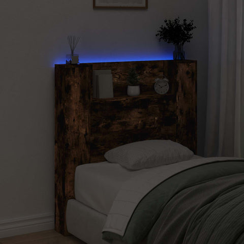 vidaXL Headboard Smoked Oak 100 x 16.5 x 103.5 cm Engineered Wood