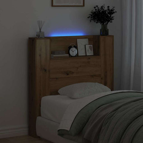 vidaXL Headboard Cabinet with Shelf Artisan Oak 100 x 15 x 103.5 cm