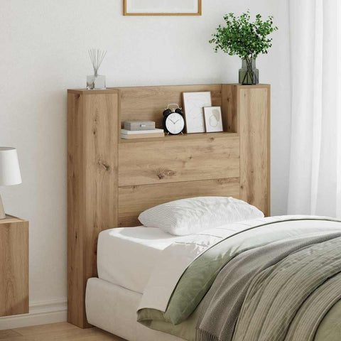 vidaXL Headboard Cabinet with Shelf Artisan Oak 100 x 15 x 103.5 cm