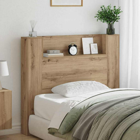 vidaXL Headboard Cabinet with Shelf Artisan Oak 120 x 15 x 103.5 cm
