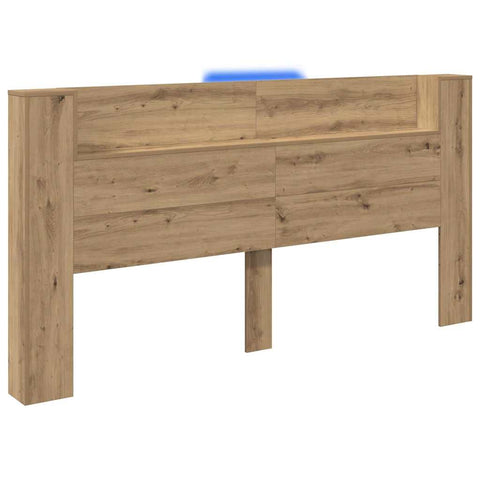 vidaXL Headboard Cabinet with Shelf Artisan Oak 200 x 15 x 103.5 cm