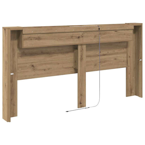 vidaXL Headboard Cabinet with Shelf Artisan Oak 200 x 15 x 103.5 cm