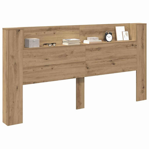 vidaXL Headboard Cabinet with Shelf Artisan Oak 200 x 15 x 103.5 cm