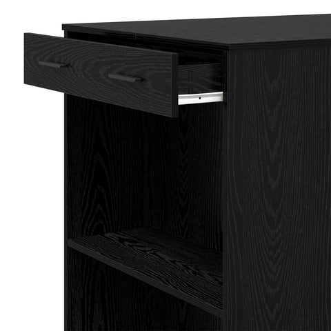 vidaXL Bar Table Black Oak 102 x 70 x 103.5 cm Engineered Wood