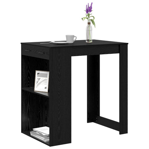 vidaXL Bar Table Black Oak 102 x 70 x 103.5 cm Engineered Wood