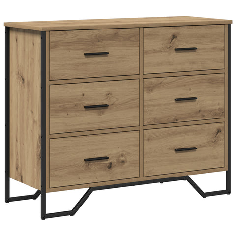 vidaXL Chest of Drawers Artisan Oak 91x35.5x74.5 cm Engineered Wood