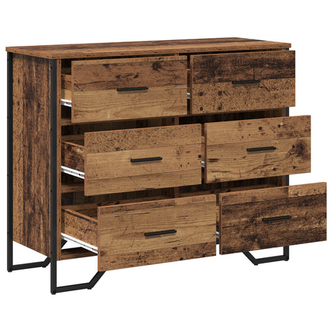 vidaXL Chest of Drawers Old Wood 91x35.5x74.5 cm Engineered Wood