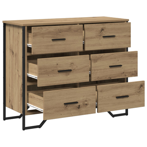 vidaXL Chest of Drawers Artisan Oak 91x35.5x74.5 cm Engineered Wood