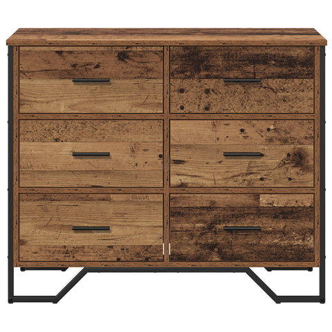 vidaXL Chest of Drawers Old Wood 91x35.5x74.5 cm Engineered Wood