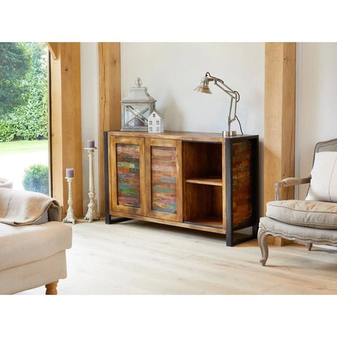 Baumhaus Urban Chic Reclaimed Wood 2 Door Narrow Sideboard