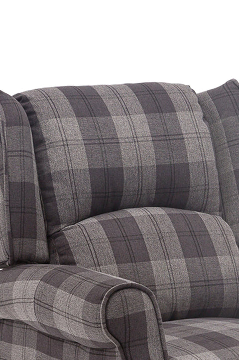Eaton Tartan Recliner Chair - Grey