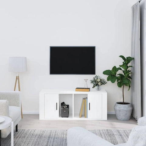 vidaXL TV Cabinet White 100x35x40 cm Engineered Wood