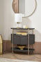 Next Black Evie Oak Effect Console Table - Black