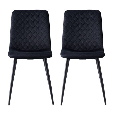 MCC Direct Set of 2 Designer Velvet Fabric Dining Chairs Metal Legs Lexi Chairs ...
