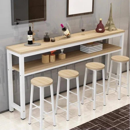 Twin Pedestal Laminate Fixed Top Bar Table with Locker and Leg, 48 inches, for 2 ...