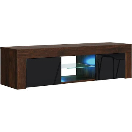 Mex Furniture TV Unit I 130cm I Sideboard I Cabinet I TV Stand I Black High Gloss ...