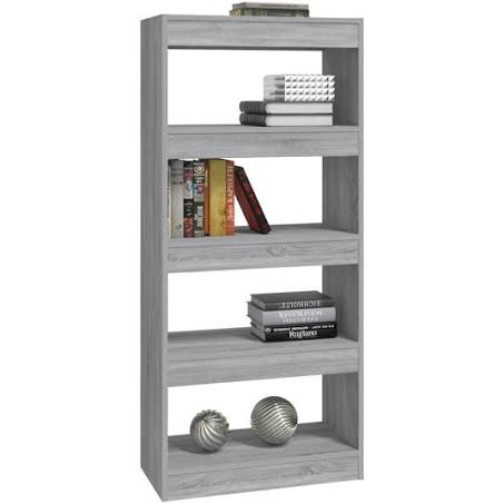 vidaXL Book Cabinet/Room Divider Grey Sonoma 60x30x135 cm Engineered Wood