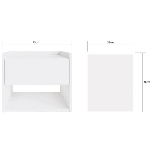 Harmony Pair of Wall Mounted Bedside Tables - White