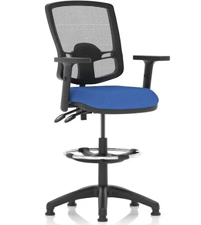 Eclipse Plus II Mesh Deluxe Chair Blue Adjustable Arms Hi Rise Kit