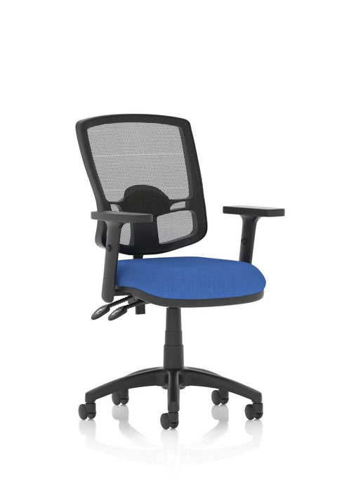 Eclipse Plus II Mesh Deluxe Chair Blue Adjustable Arms Hi Rise Kit