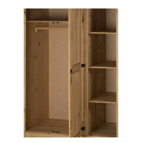 Mercers Furniture Corona Budget 3 Door Wardrobe Flat Top Solid Brown