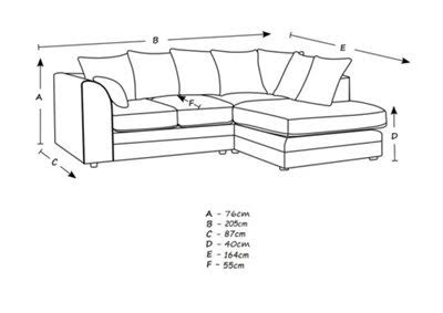 Bella Crushed Velvet Right Hand Facing Corner Sofa Silver