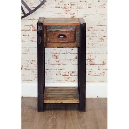 Baumhaus Urban Chic Reclaimed Wood 1 Drawer Lamp Table