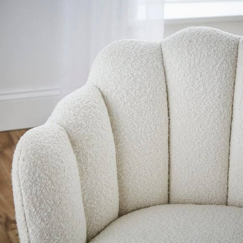 Dunelm Vivian Dining Chair, Ivory Boucle, Art Deco, Natural, Boucle Ivory, Boucle ...
