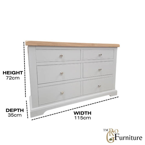 Tusk Grey Window Height Chest of Drawers, Fully Assembled Chest of Drawers ...
