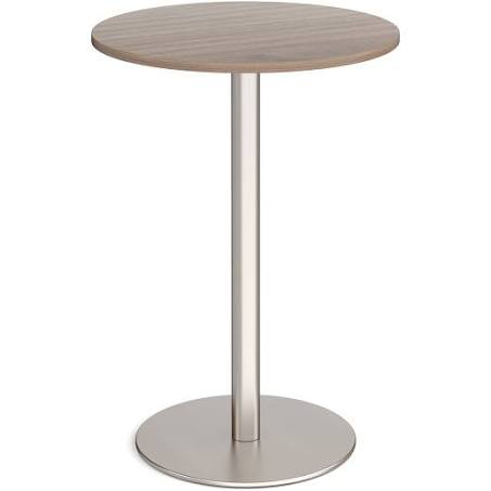 Monza Circular Poseur Table with Flat Round Base 800mm - Barcelona Walnut Brushed ...