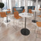 Monza Circular Poseur Table with Flat Round Base 800mm - Barcelona Walnut Brushed ...