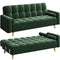 Yaheetech Modern Velvet Sofa Bed 3 Seater Click Clack Sofa Settee Recliner Couch ...