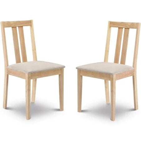Julian Bowen Set Of 2 Rufford Chairs - Natural Dining